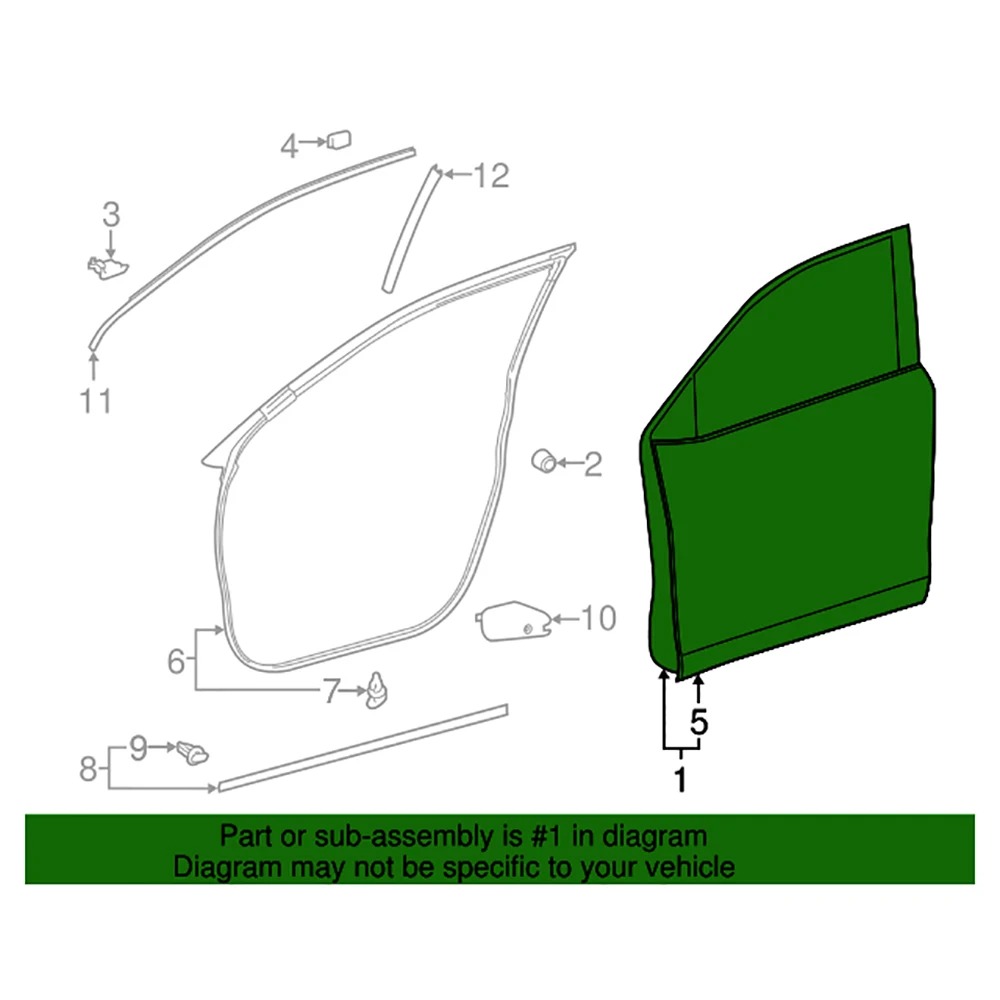 2014-2019 Highlander Great Quality Steel Car Front Doors 67002-0E110 67001-0E110 670020E110 670010E110